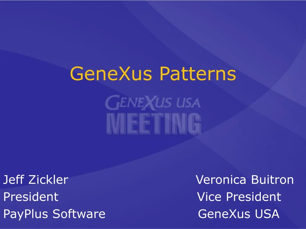 genexus patterns