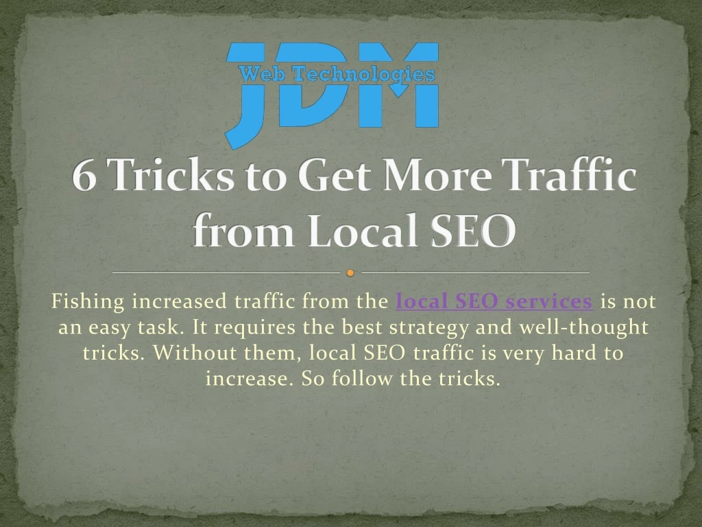 6 tricks to get more traffic from local seo