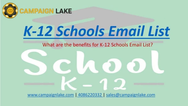 K-12 SCHOOLS EMAIL LIST