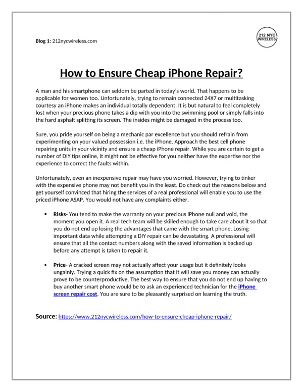 How to Ensure Cheap iPhone Repair?