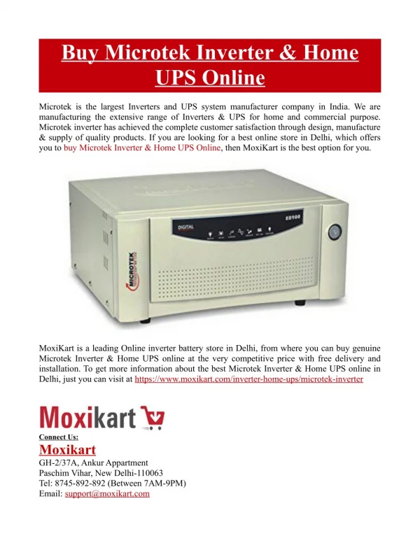 Buy Microtek Inverter & Home UPS Online