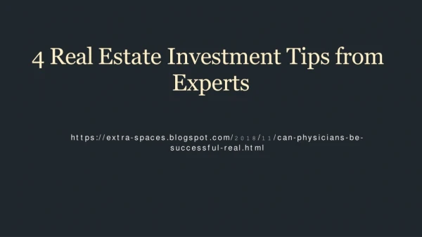 Top real estate investment tips from experts