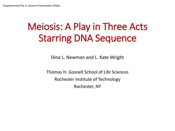 Meiosis: A Play in Three Acts Starring DNA Sequence