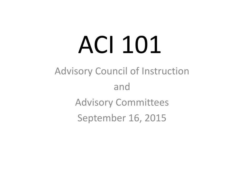 aci 101