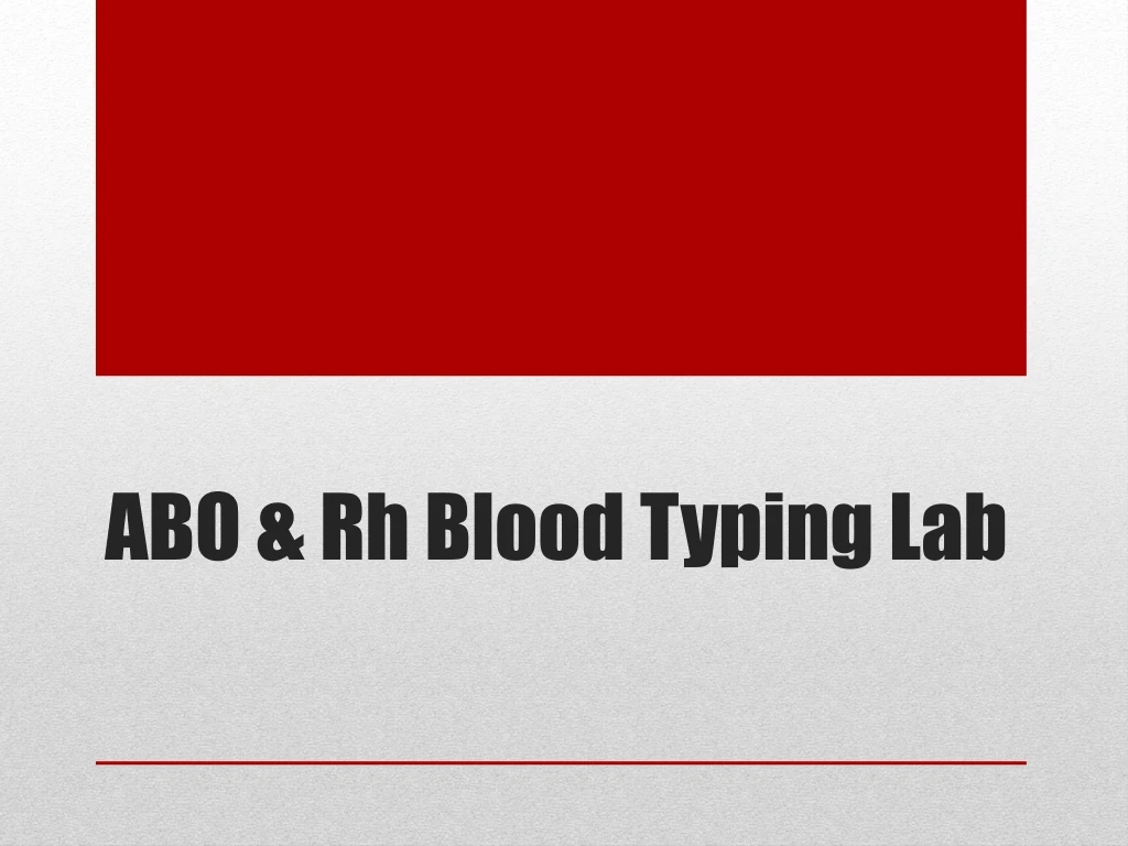 abo rh blood typing lab