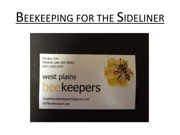 B EEKEEPING FOR THE S IDELINER