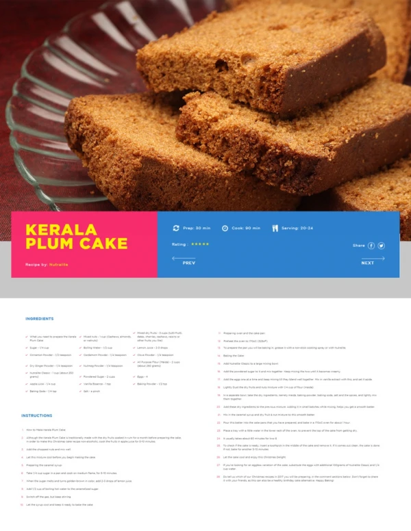 Healthy Kerala Plum Cake Recipe
