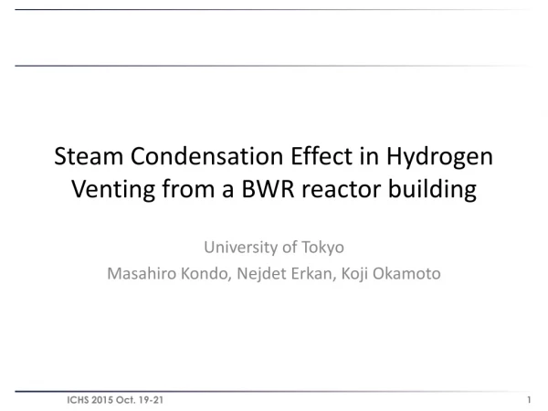 Steam Condensation Effect in Hydrogen Venting from a BWR reactor building