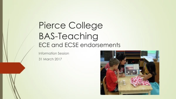 Pierce College BAS-Teaching ECE and ECSE endorsements