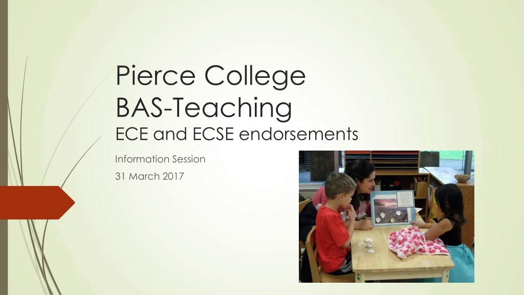 pierce college bas teaching ece and ecse endorsements