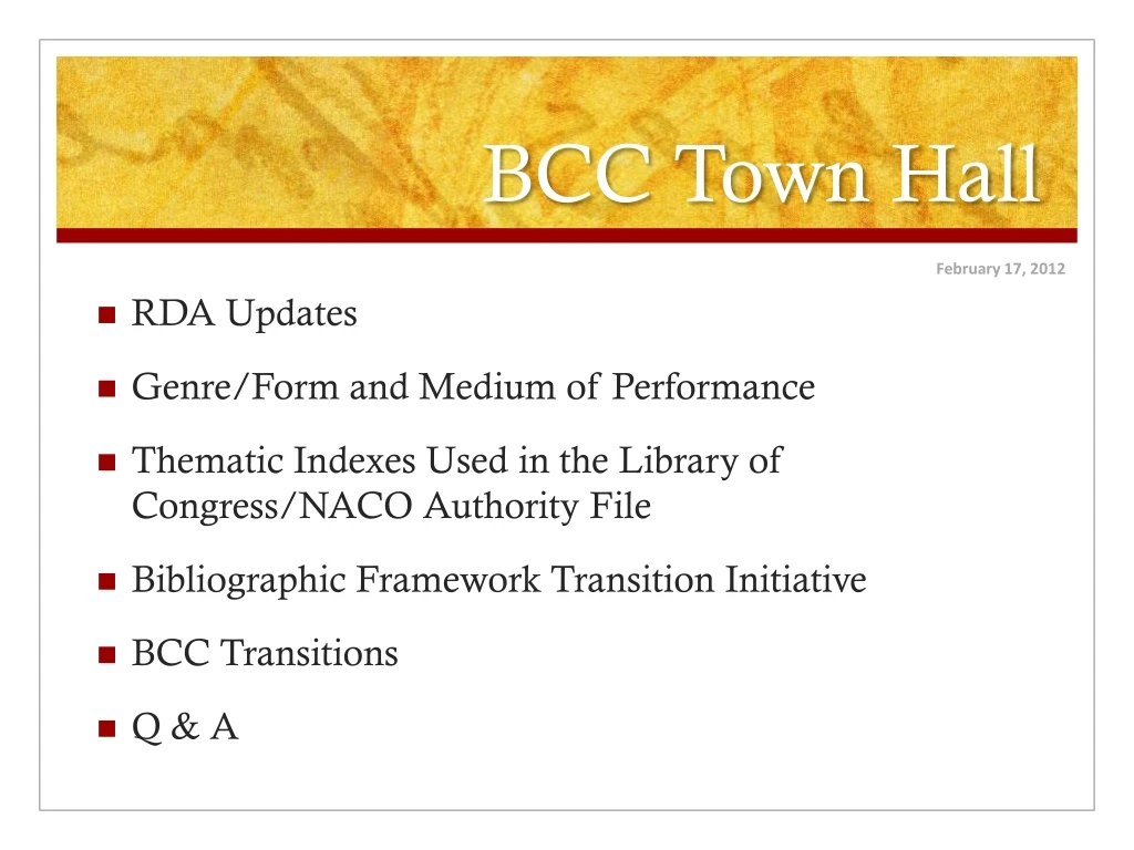 bcc town hall
