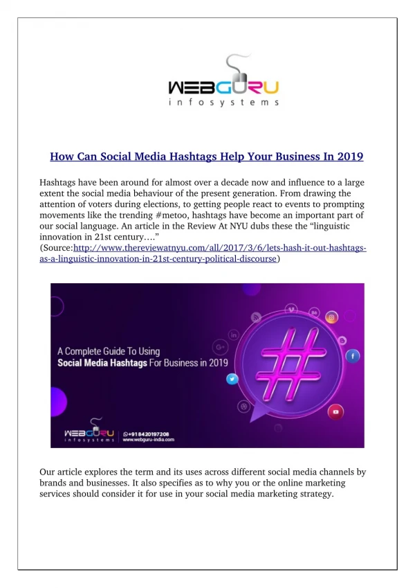 How Can Social Media Hashtags Help Your Business In 2019
