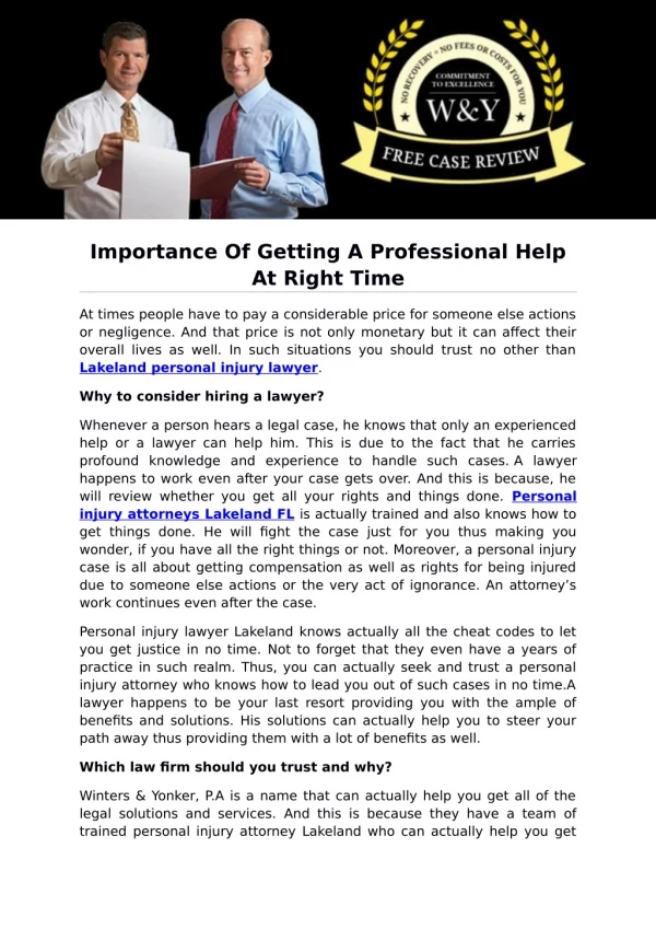 Importance Of Getting A Professional Help At Right Time