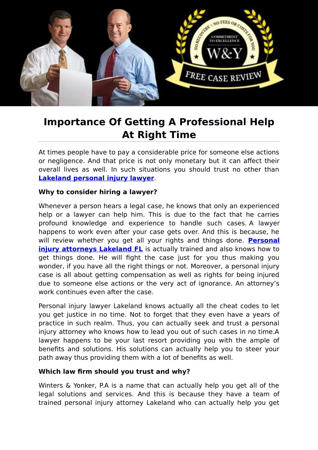 importance of getting a professional help