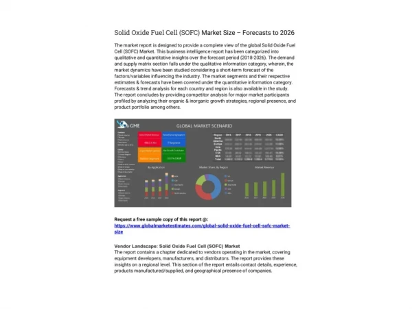 Solid Oxide Fuel Cell (SOFC) Market Size – Forecasts to 2026