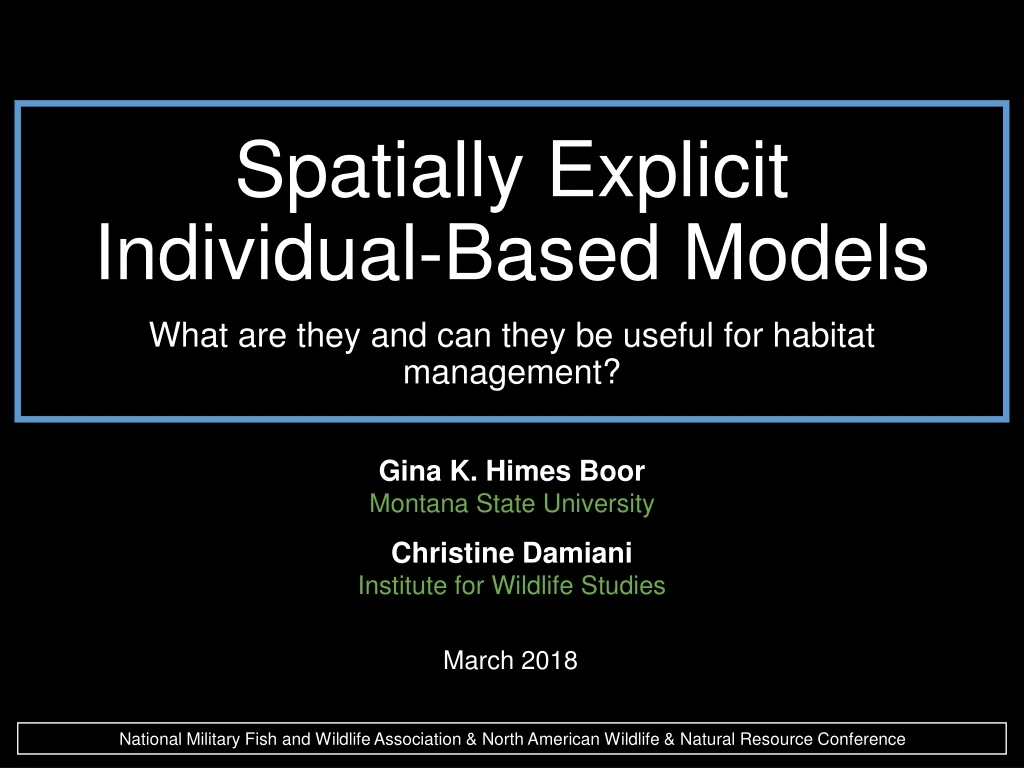 spatially explicit individual based models