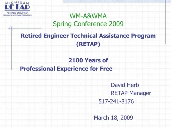 WM-AWMA Spring Conference 2009