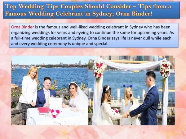 Tips from a Famous Wedding Celebrant in Sydney