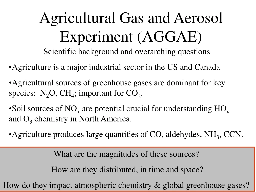 agricultural gas and aerosol experiment aggae