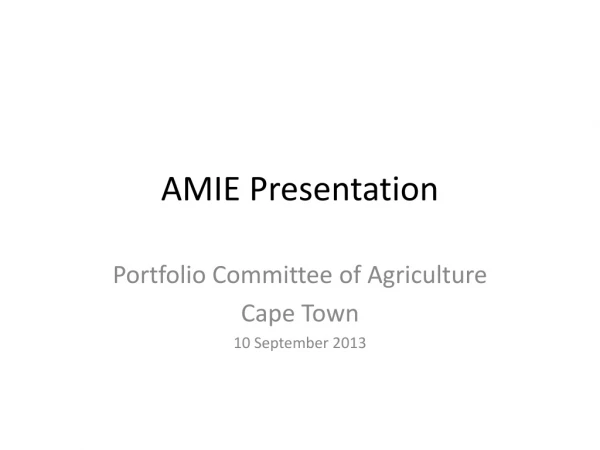 AMIE Presentation