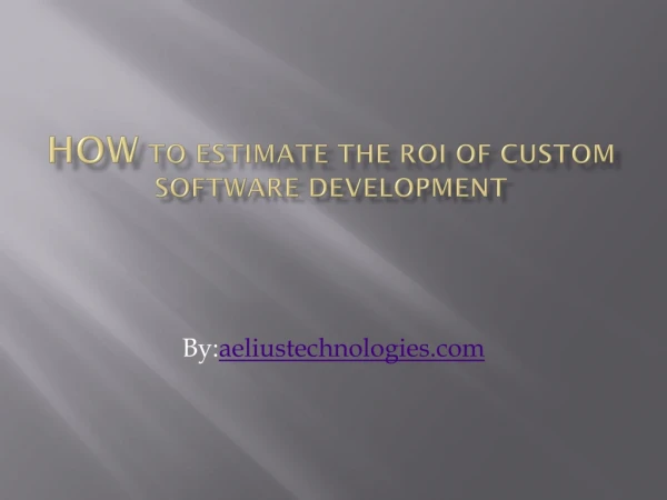 How to estimate the ROI of custom software development