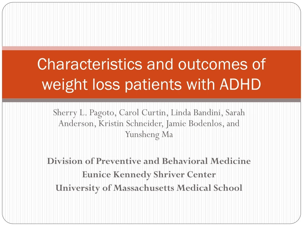 characteristics and outcomes of weight loss patients with adhd