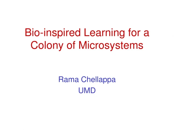 Bio-inspired Learning for a Colony of Microsystems