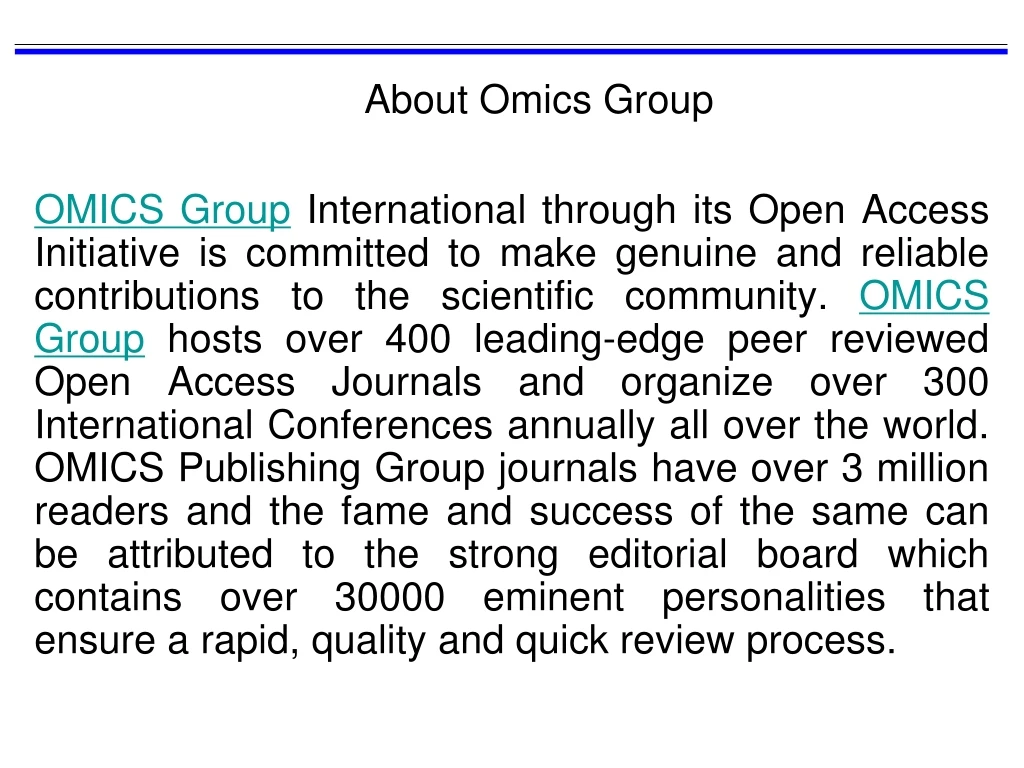 about omics group