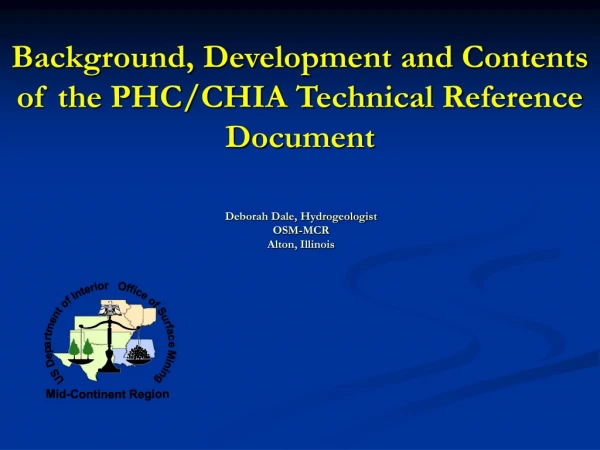 Background, Development and Contents of the PHC/CHIA Technical Reference Document
