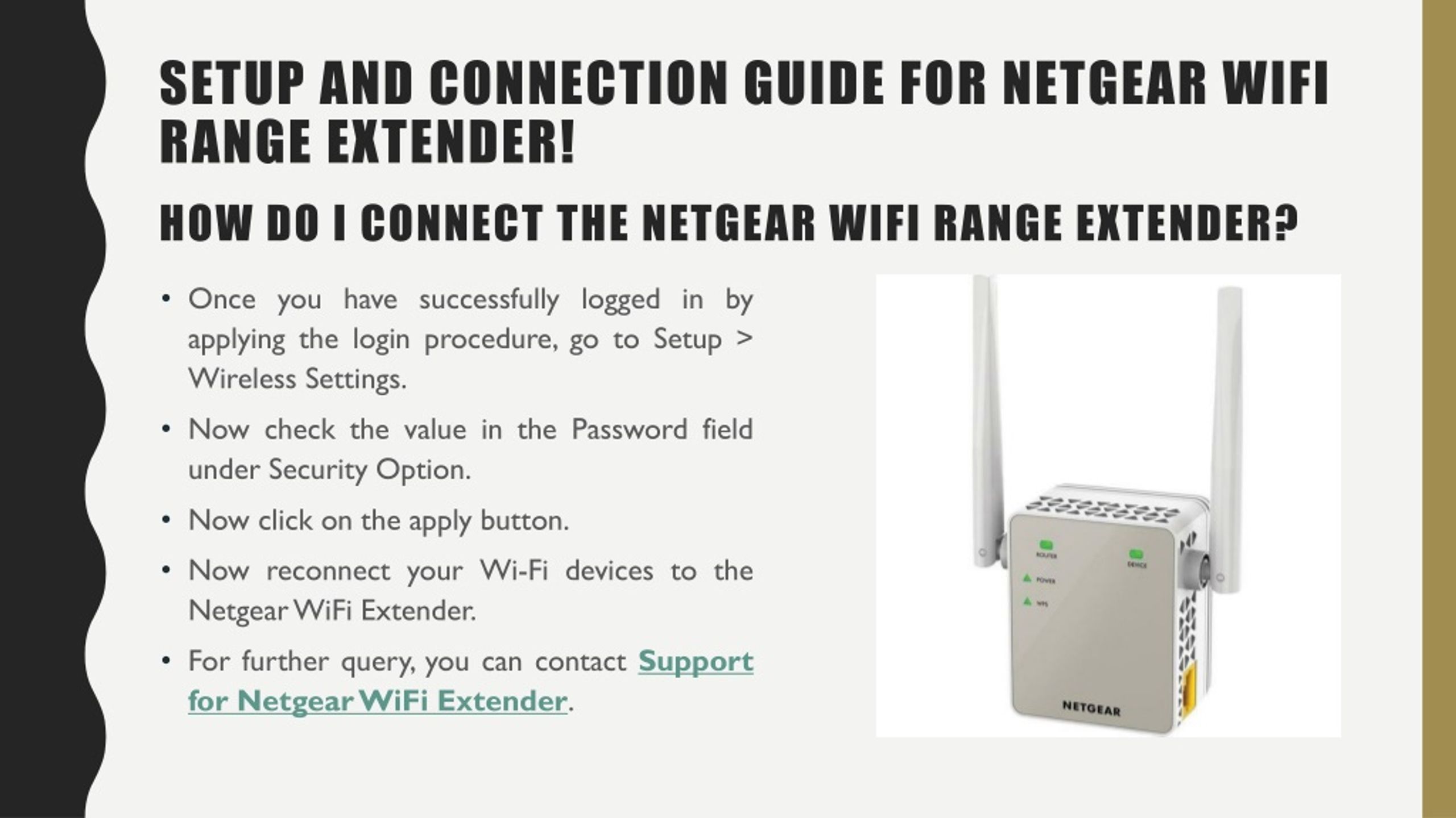 PPT - Setup And Connection Guide For Netgear WiFi Range Extender ...