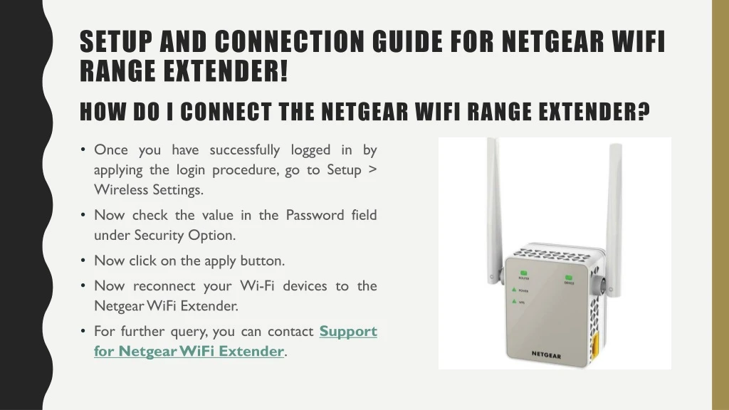 setup and connection guide for netgear wifi range extender