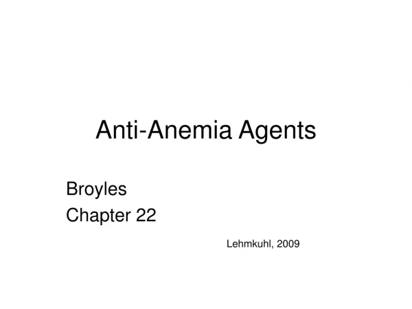 Anti-Anemia Agents