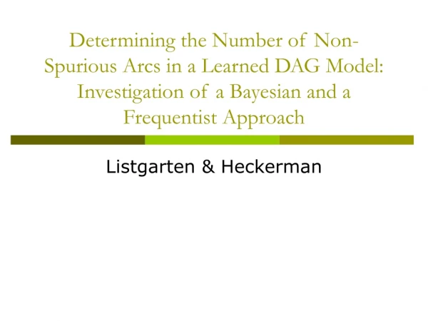 Listgarten &amp; Heckerman