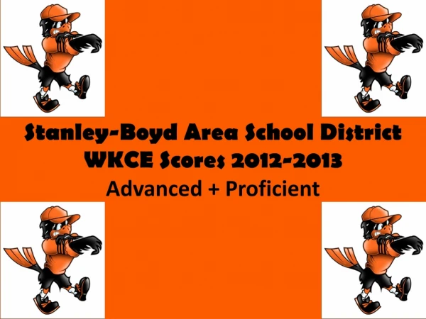 Stanley-Boyd Area School District WKCE Scores 2012-2013 Advanced + Proficient