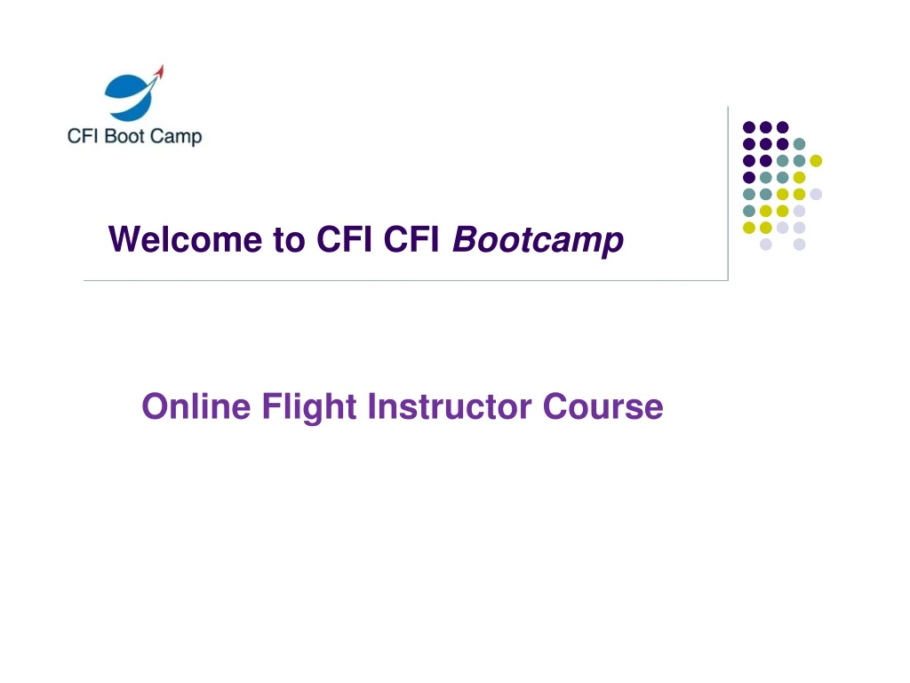 welcome to cfi cfi bootcamp