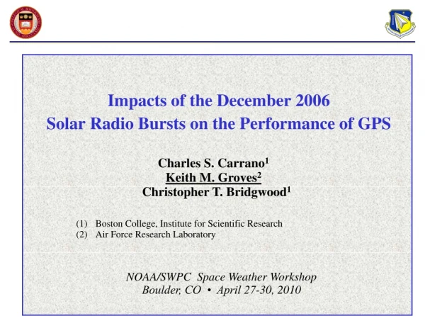 Impacts of the December 2006 Solar Radio Bursts on the Performance of GPS