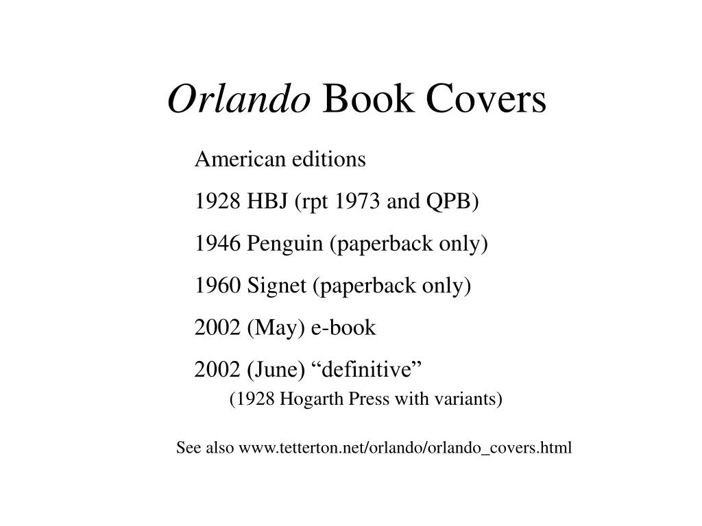 orlando book covers