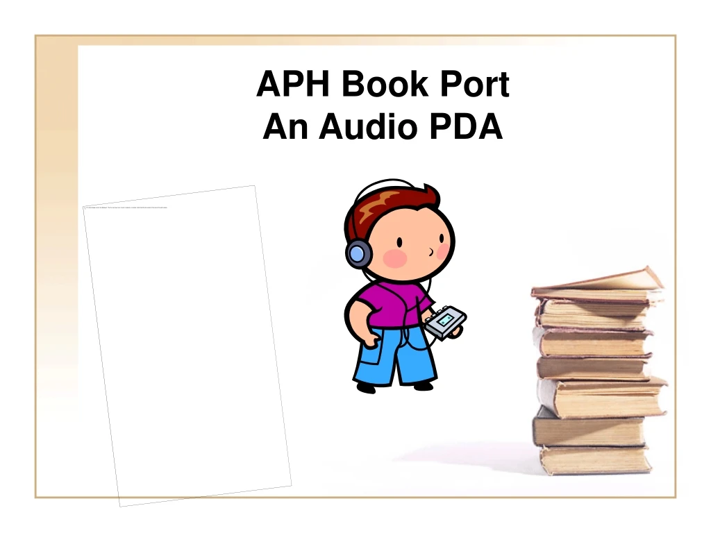 aph book port an audio pda