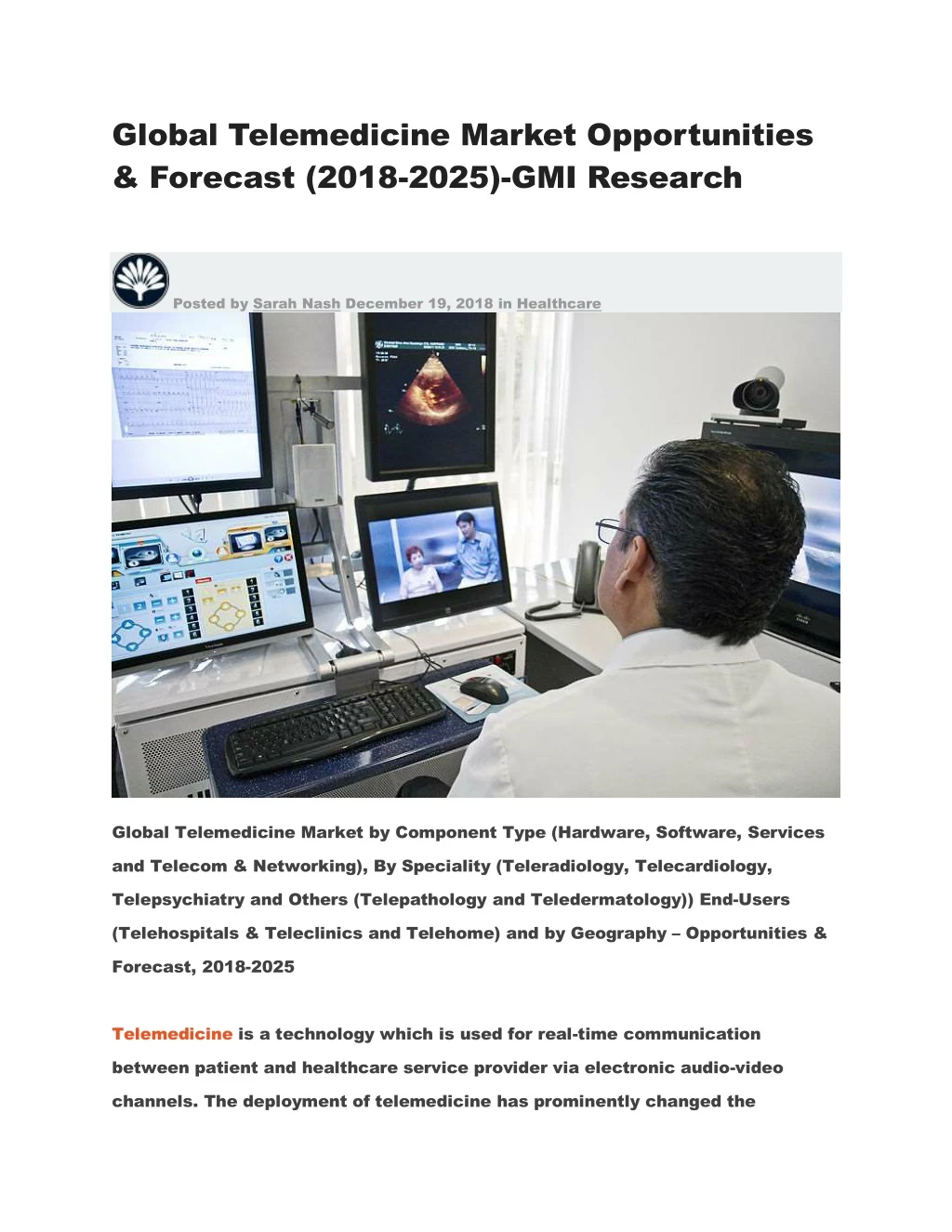 global telemedicine market opportunities forecast