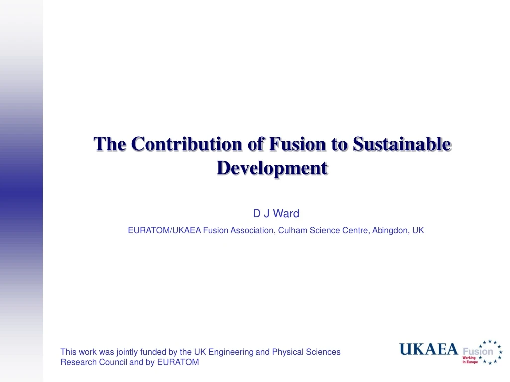 the contribution of fusion to sustainable development