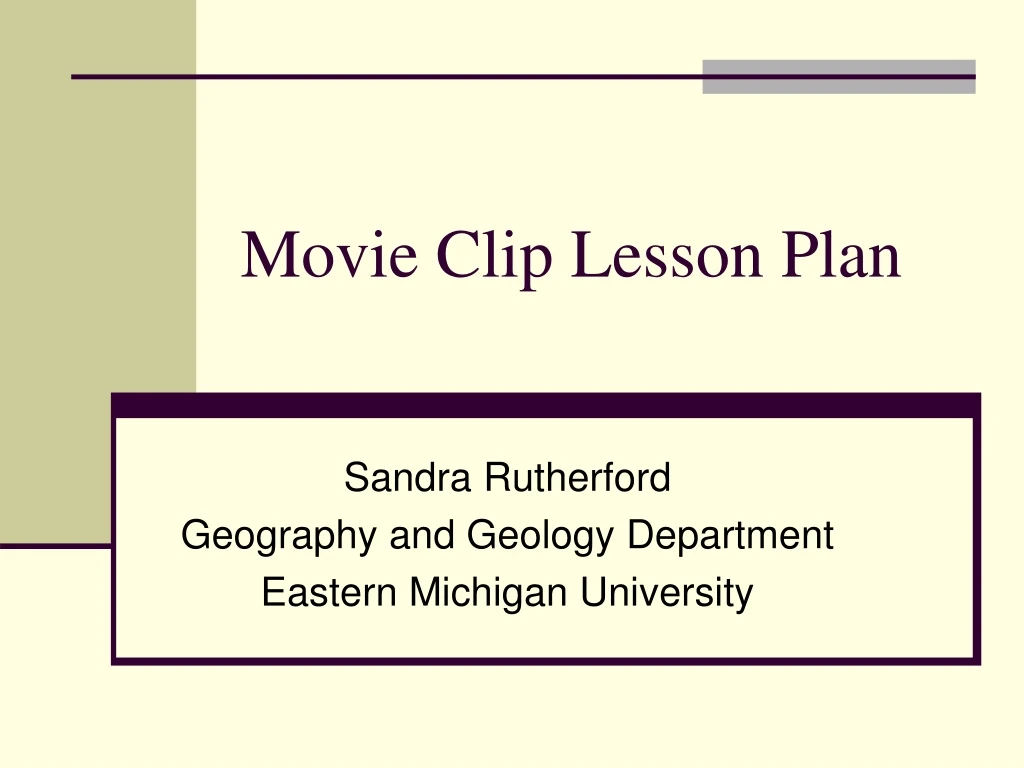 movie clip lesson plan