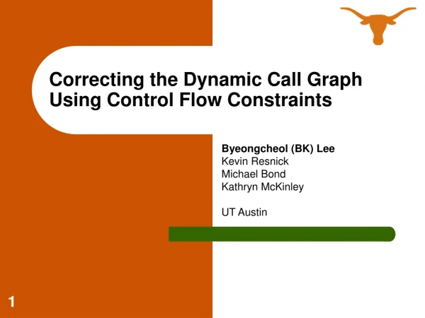 Correcting the Dynamic Call Graph Using Control Flow Constraints