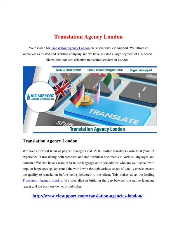 Translation Agency London
