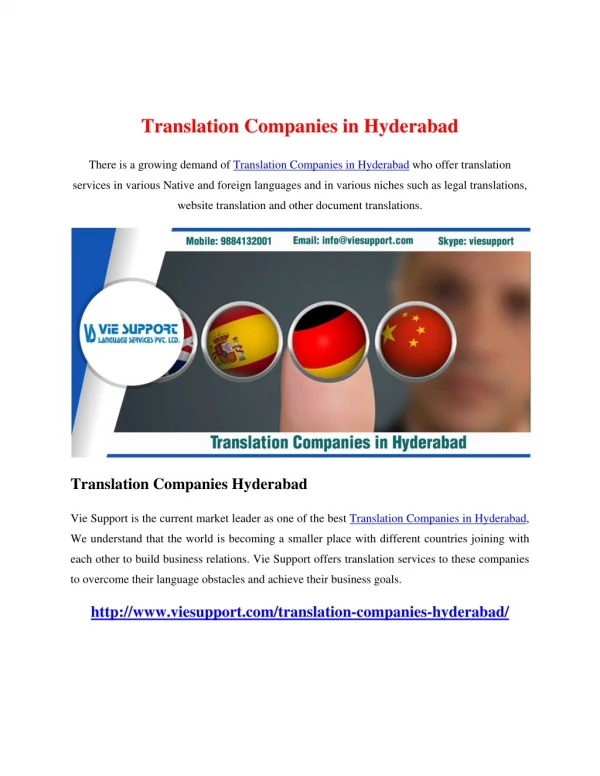 Translation Companies in Hyderabad