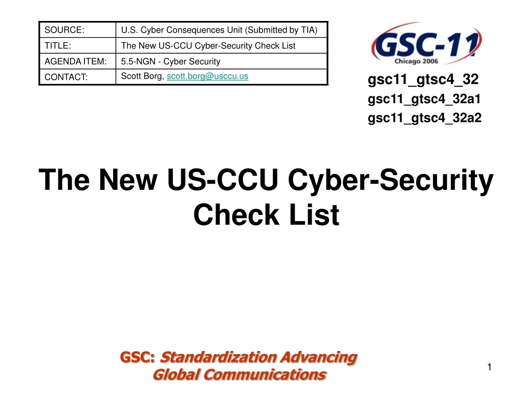 the new us ccu cyber security check list