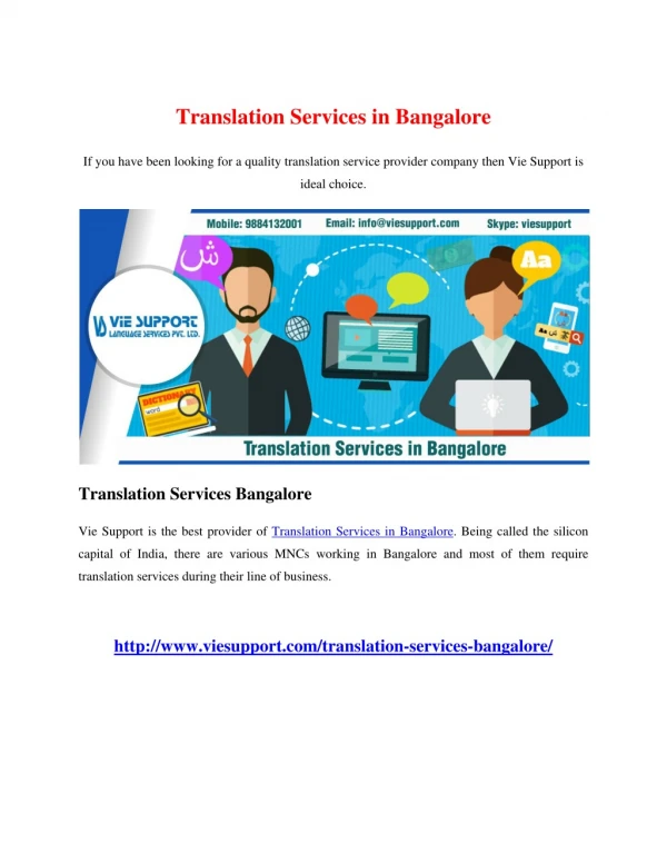 Translation Services in Bangalore