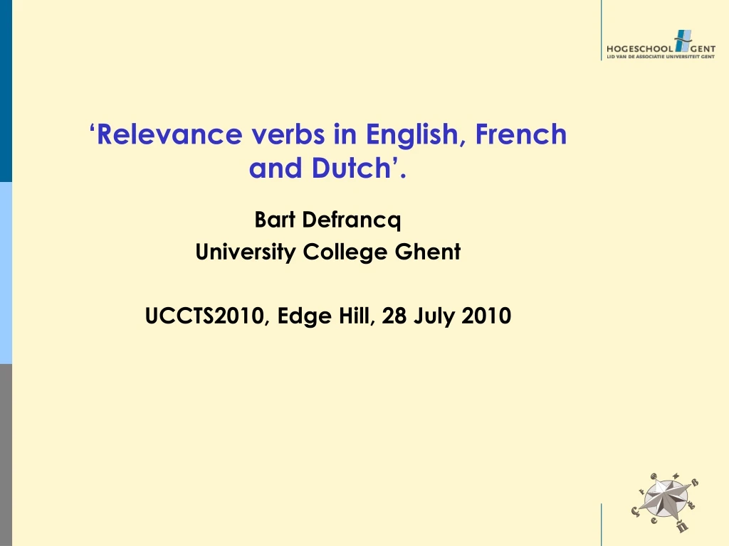 relevance verbs in english french and dutch bart