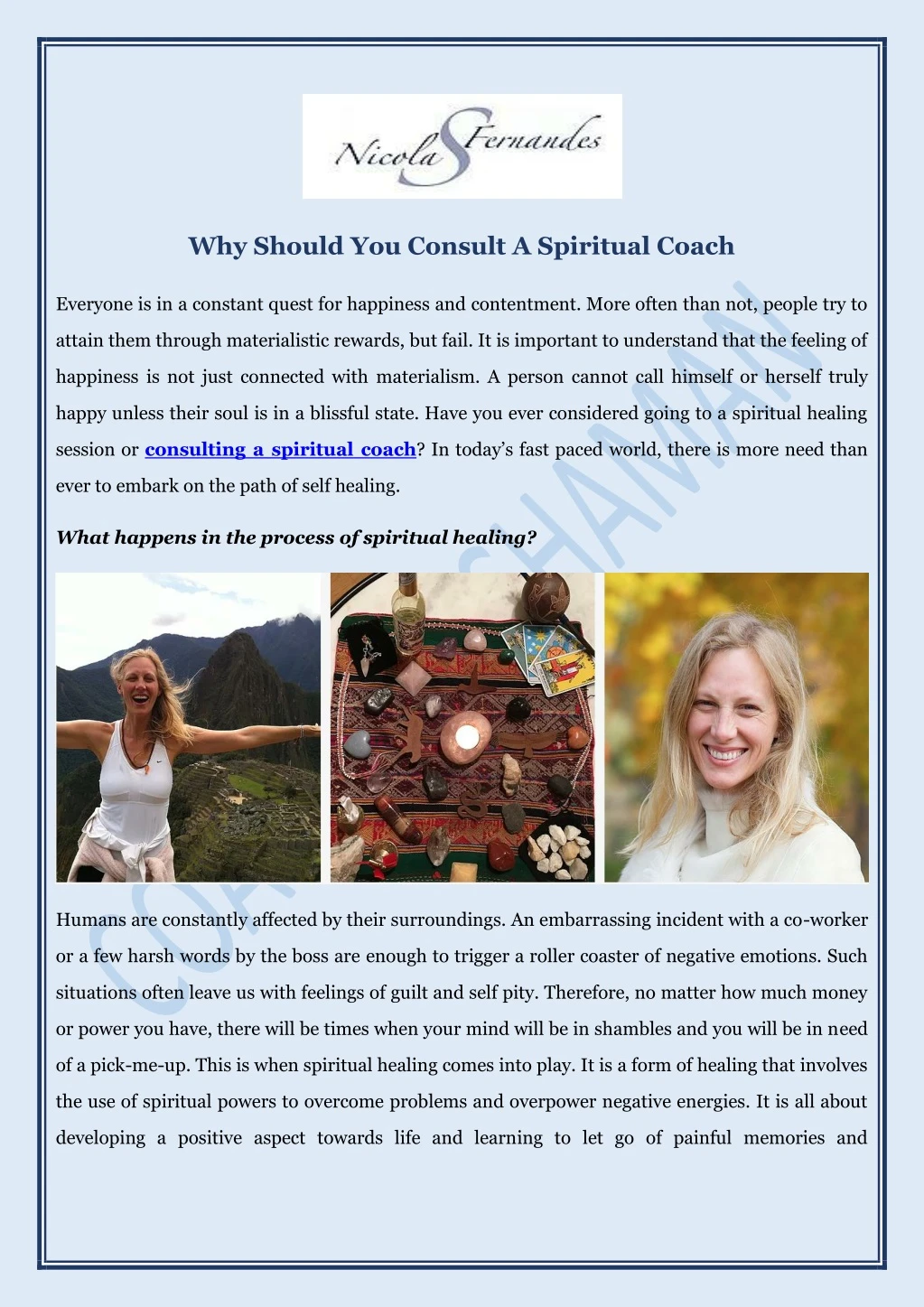 why should you consult a spiritual coach