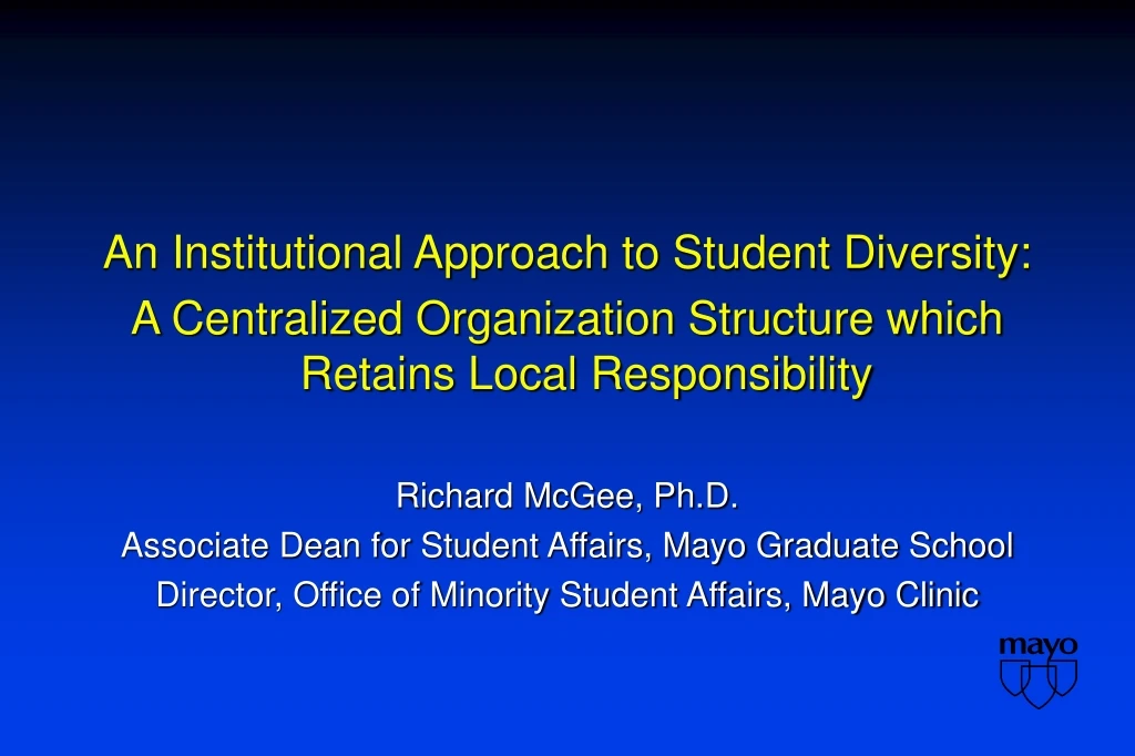 an institutional approach to student diversity