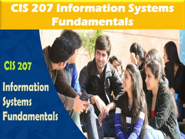 CIS 207 Information Systems Fundamentals